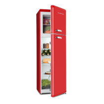 Klarstein Audrey Retro retro kombinácia chladničky s mrazničkou, 194 l/56 l, E , červená