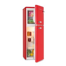 Klarstein Audrey, chladnička s mrazničkou, 97 l/39 l, retro vzhľad, červená