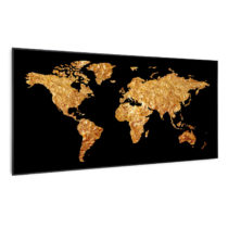 Klarstein Wonderwall Air Art Smart, infračervený ohrievač, zlatá mapa, 120 x 60 cm, 700 W