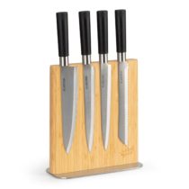 Klarstein Stojan na nože, rovný, magnetický, na 8-12 nožov, bambus, nerezová oceľ