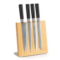 Klarstein Stojan na nože, šikmý, magnetický, na 4-6 nožov, bambus, nerezová oceľ